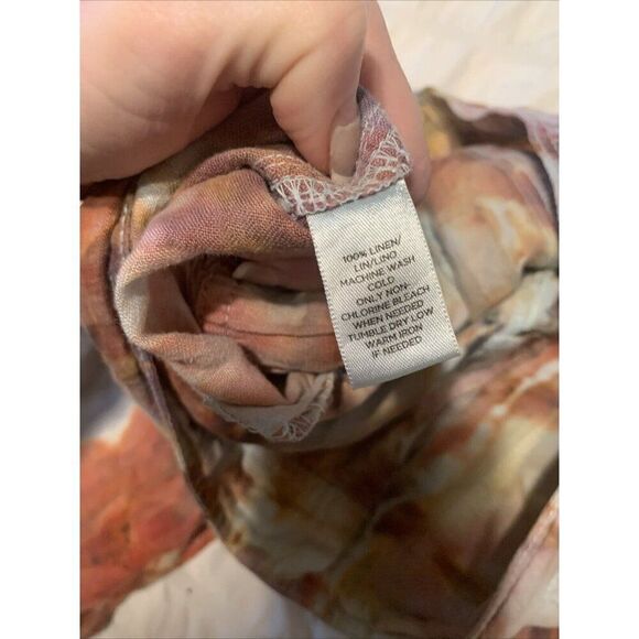Lou Grey Womens Linen White Pink Orange Tie Dye Cargo Pants Small - Picture 5 of 5